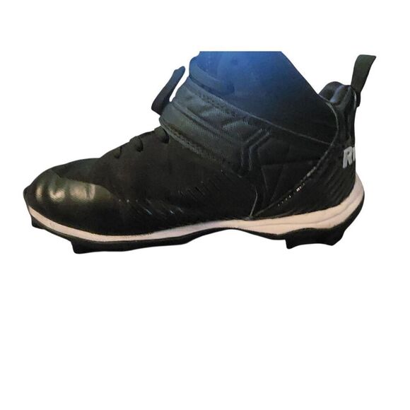 Riddell Heater Mid Strap Football Cleat Black White Kids Youth Size 2 - Picture 5 of 14